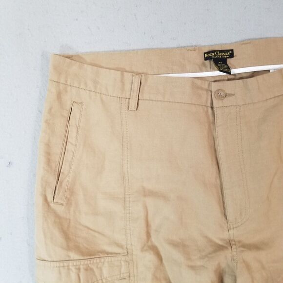 Boca classics cargo shorts men's 44x10 brown Linen blend outdoor - Picture 2 of 11